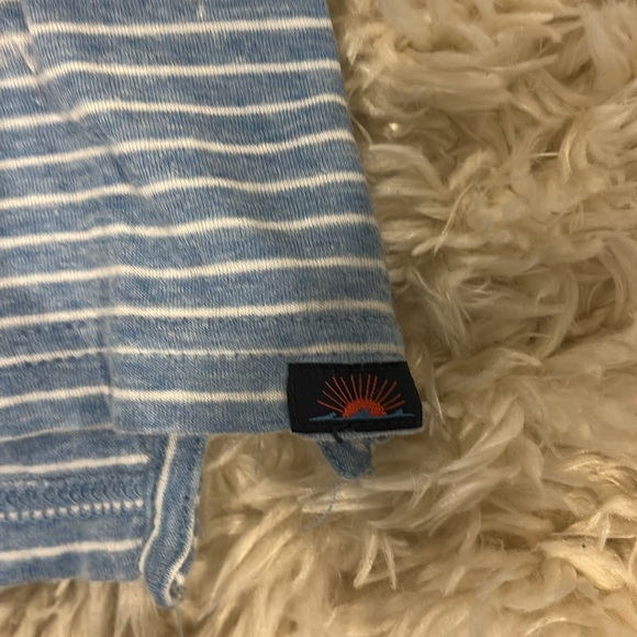 Faherty Men's Cloud Cotton Blue Stripe Short Sleeve Polo Shirt Size xl - Picture 3 of 4